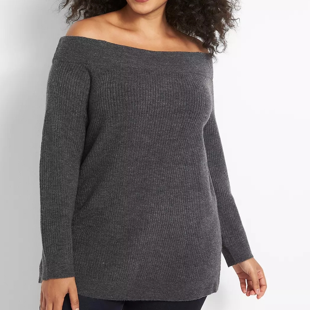 LANE BRYANT Off-The-Shoulder Sweater
